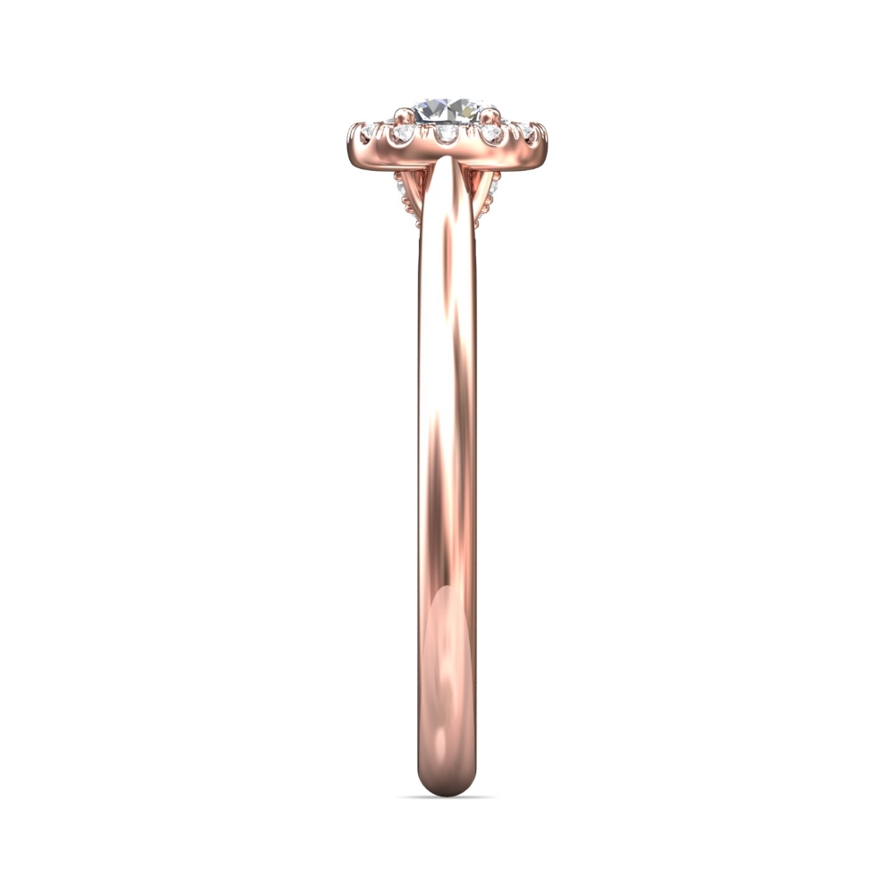 14K Rose Gold Cushion Diamond Engagement Ring