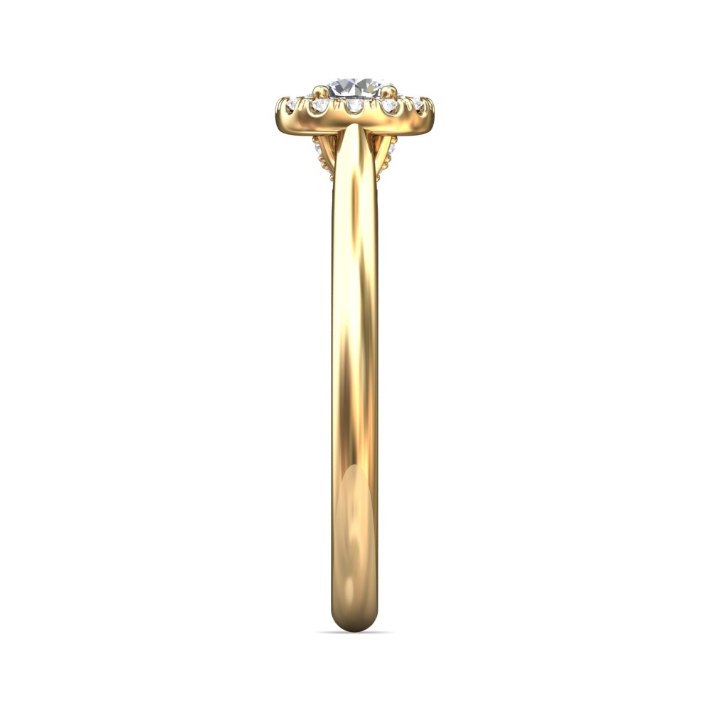 14K Yellow Gold Cushion Diamond Engagement Ring