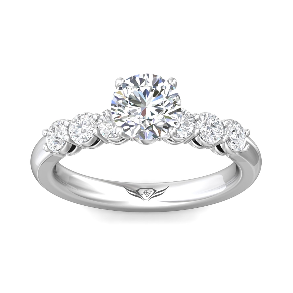 18K White Gold Round Diamond Engagement Ring