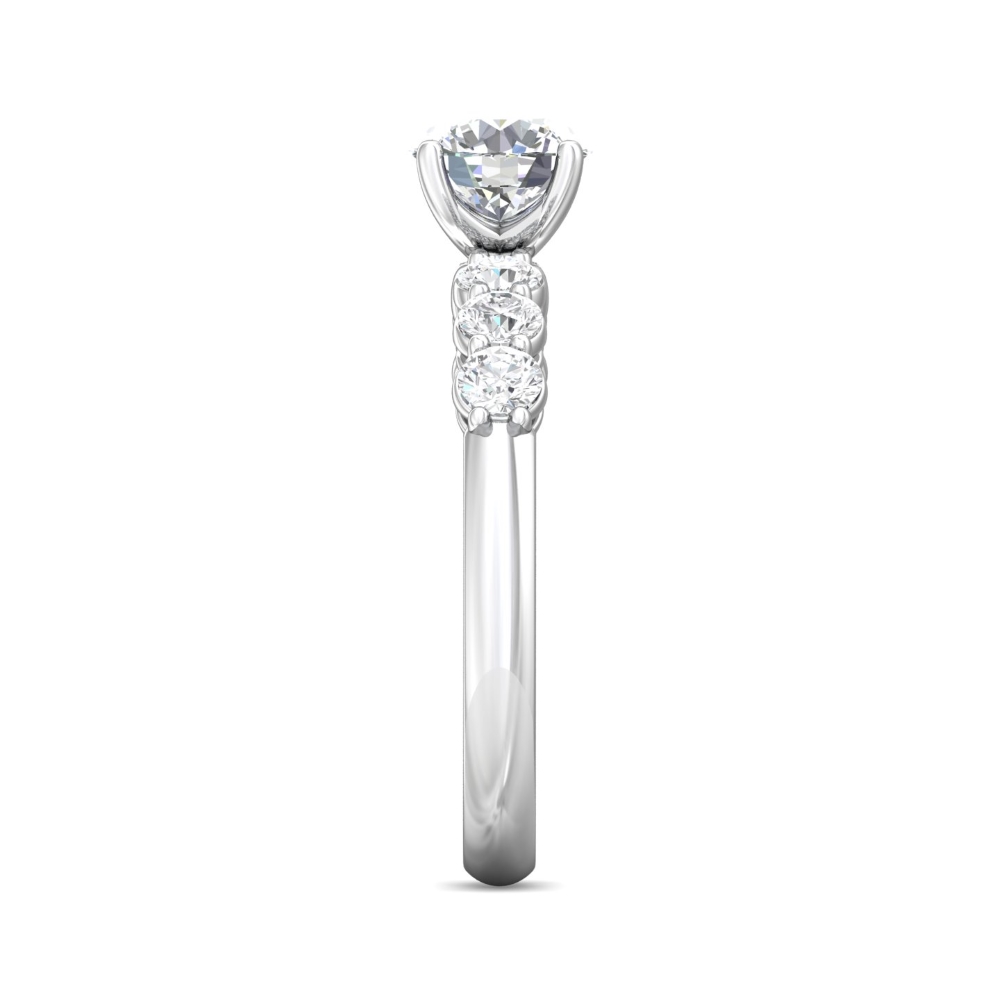 18K White Gold Round Diamond Engagement Ring
