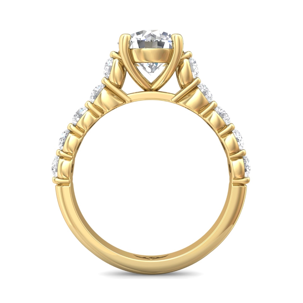 18K Yellow Gold Round Diamond Engagement Ring