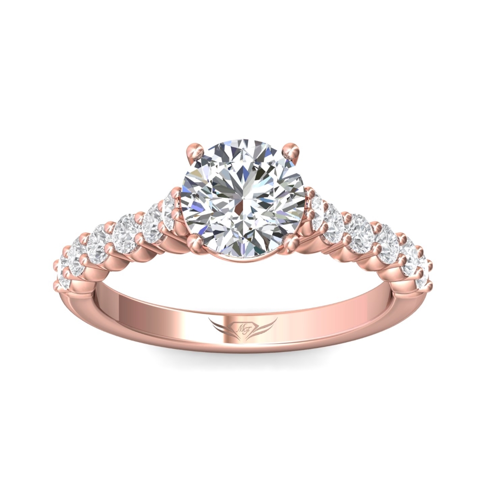 14K Rose Gold Round Diamond Engagement Ring