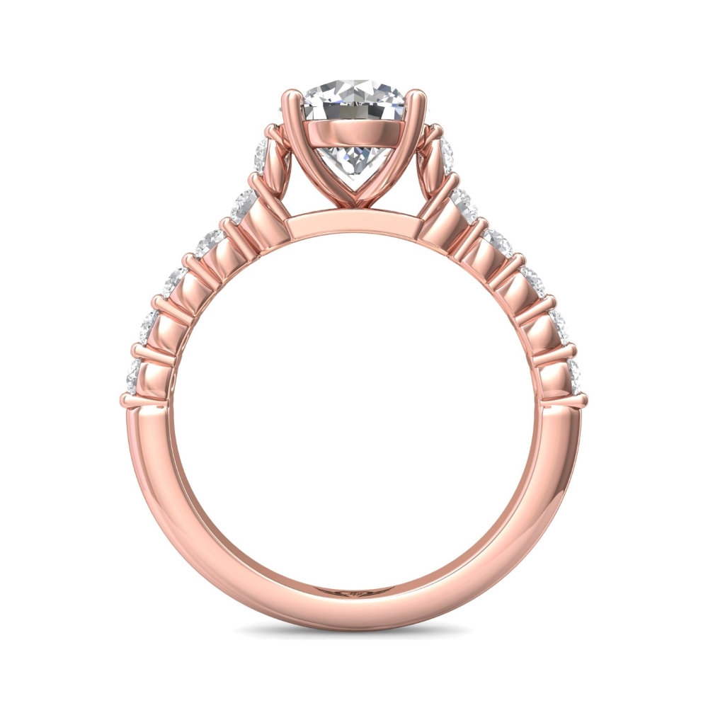 14K Rose Gold Round Diamond Engagement Ring