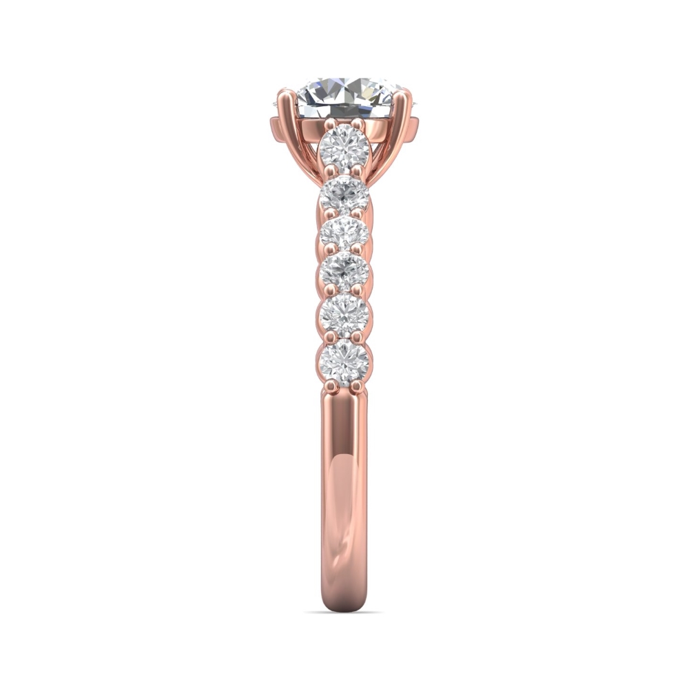 14K Rose Gold Round Diamond Engagement Ring