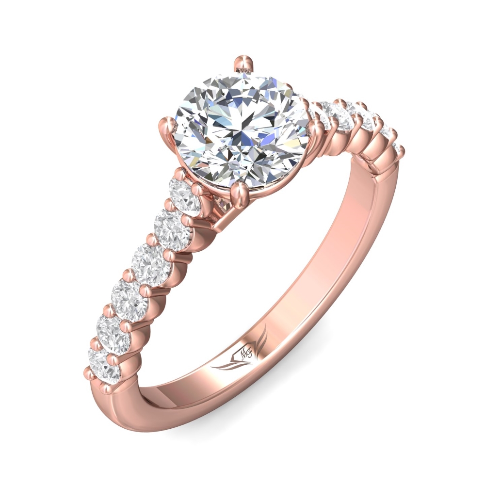 14K Rose Gold Round Diamond Engagement Ring