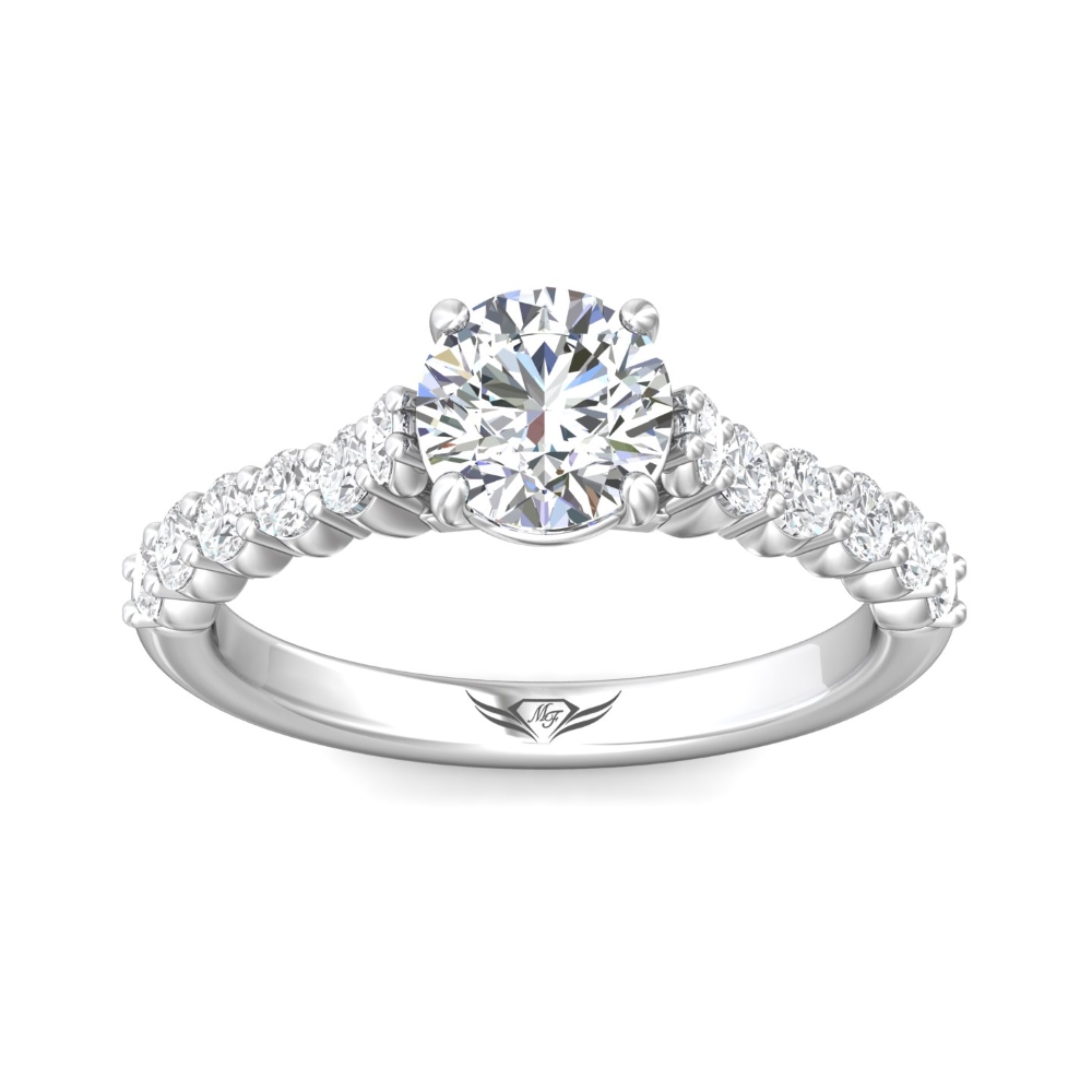  Platinum Round Diamond Engagement Ring