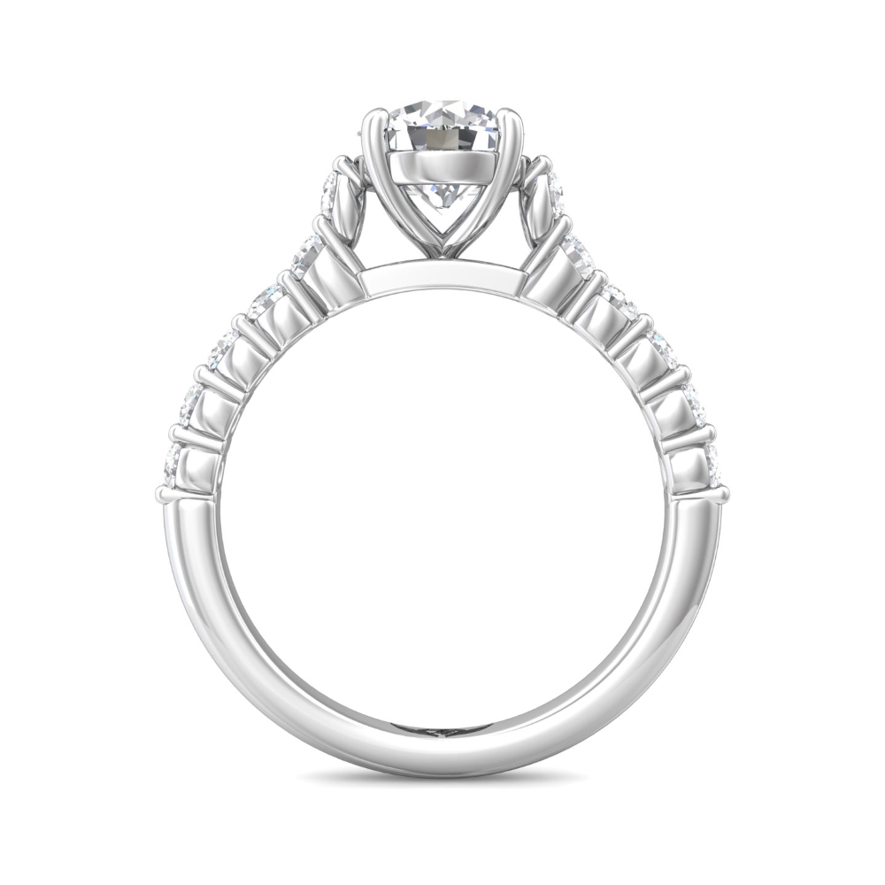  Platinum Round Diamond Engagement Ring