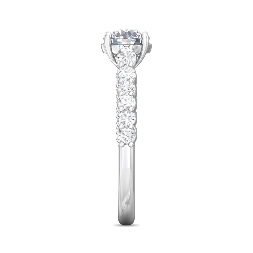  Platinum Round Diamond Engagement Ring
