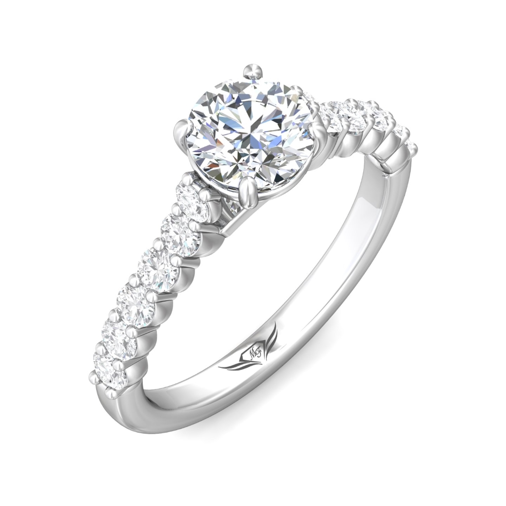  Platinum Round Diamond Engagement Ring