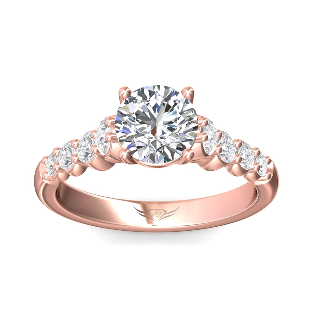 14K Rose Gold Round Diamond Engagement Ring