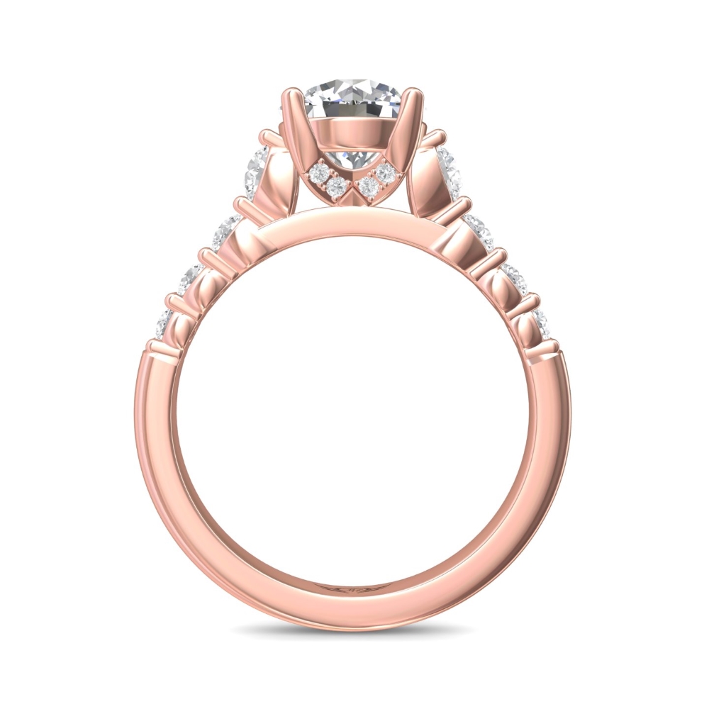 14K Rose Gold Round Diamond Engagement Ring