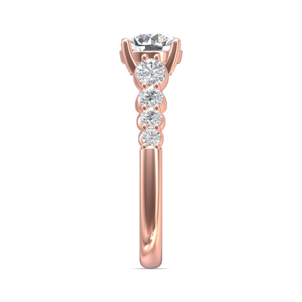14K Rose Gold Round Diamond Engagement Ring
