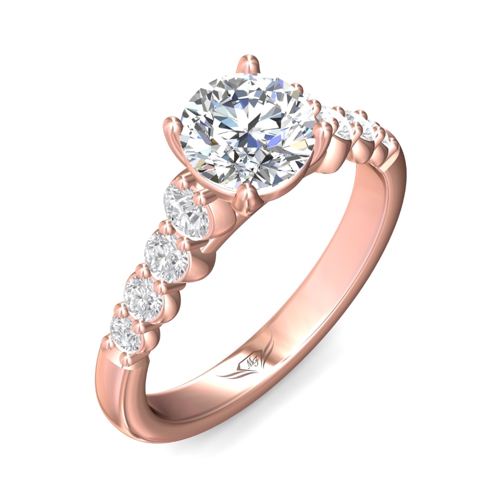 14K Rose Gold Round Diamond Engagement Ring