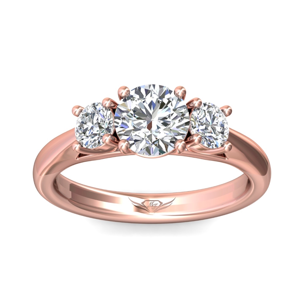 14K Rose Gold Round Diamond Engagement Ring
