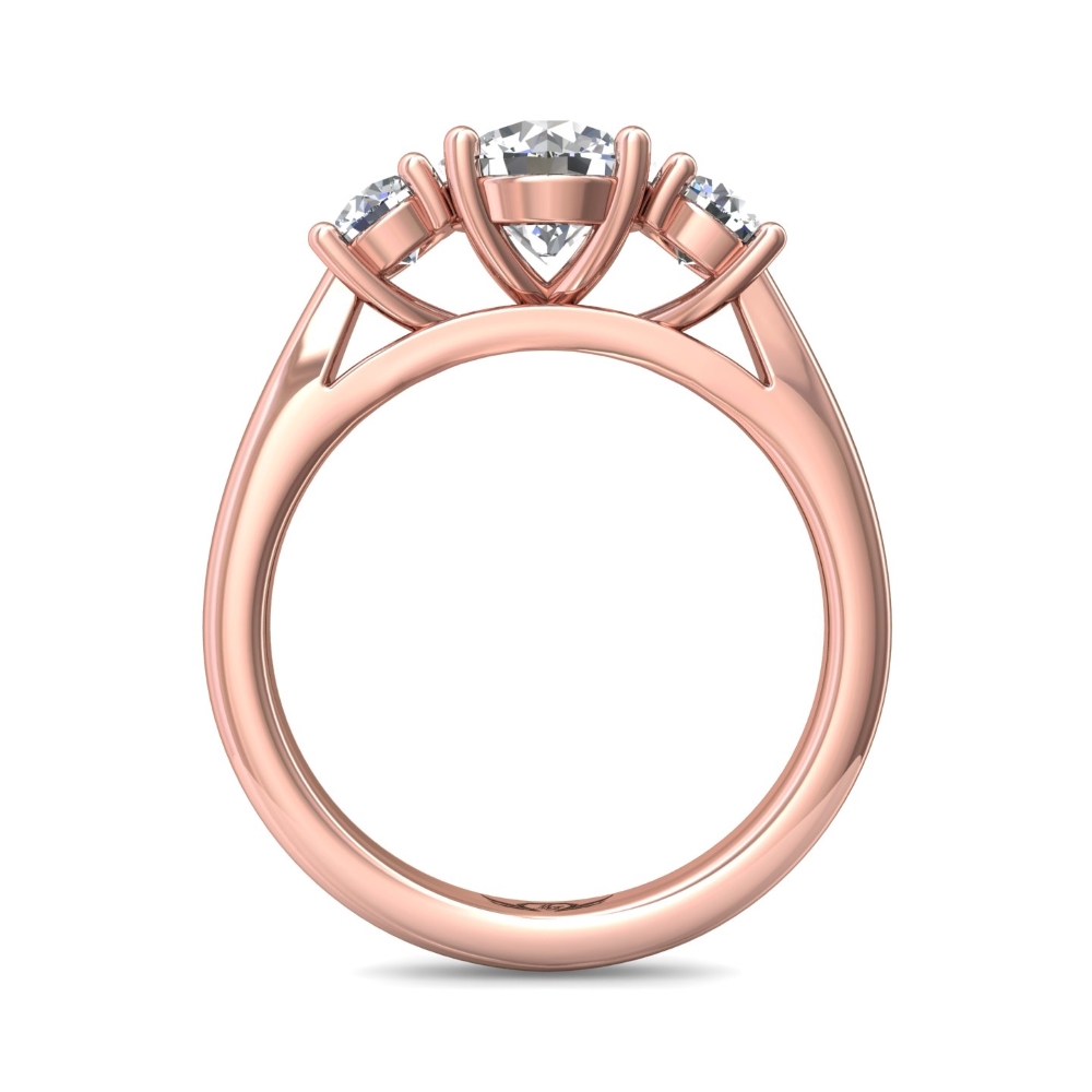 14K Rose Gold Round Diamond Engagement Ring