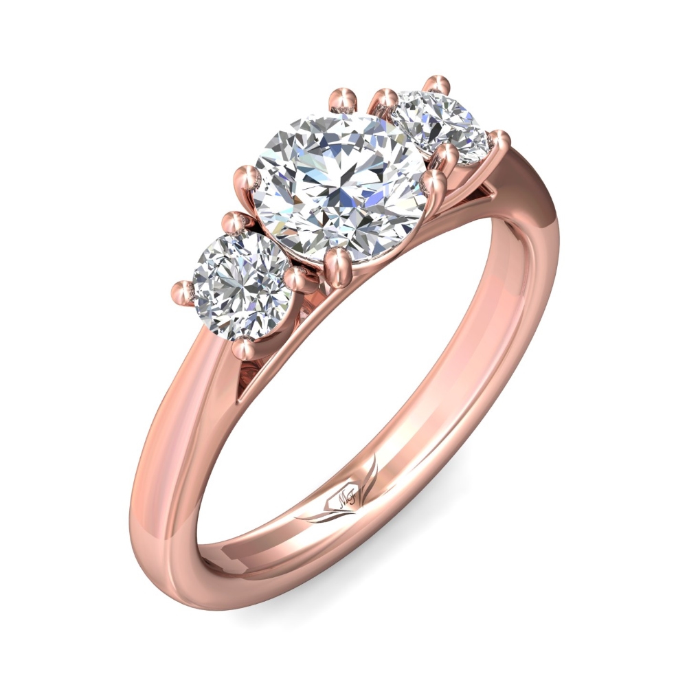 14K Rose Gold Round Diamond Engagement Ring