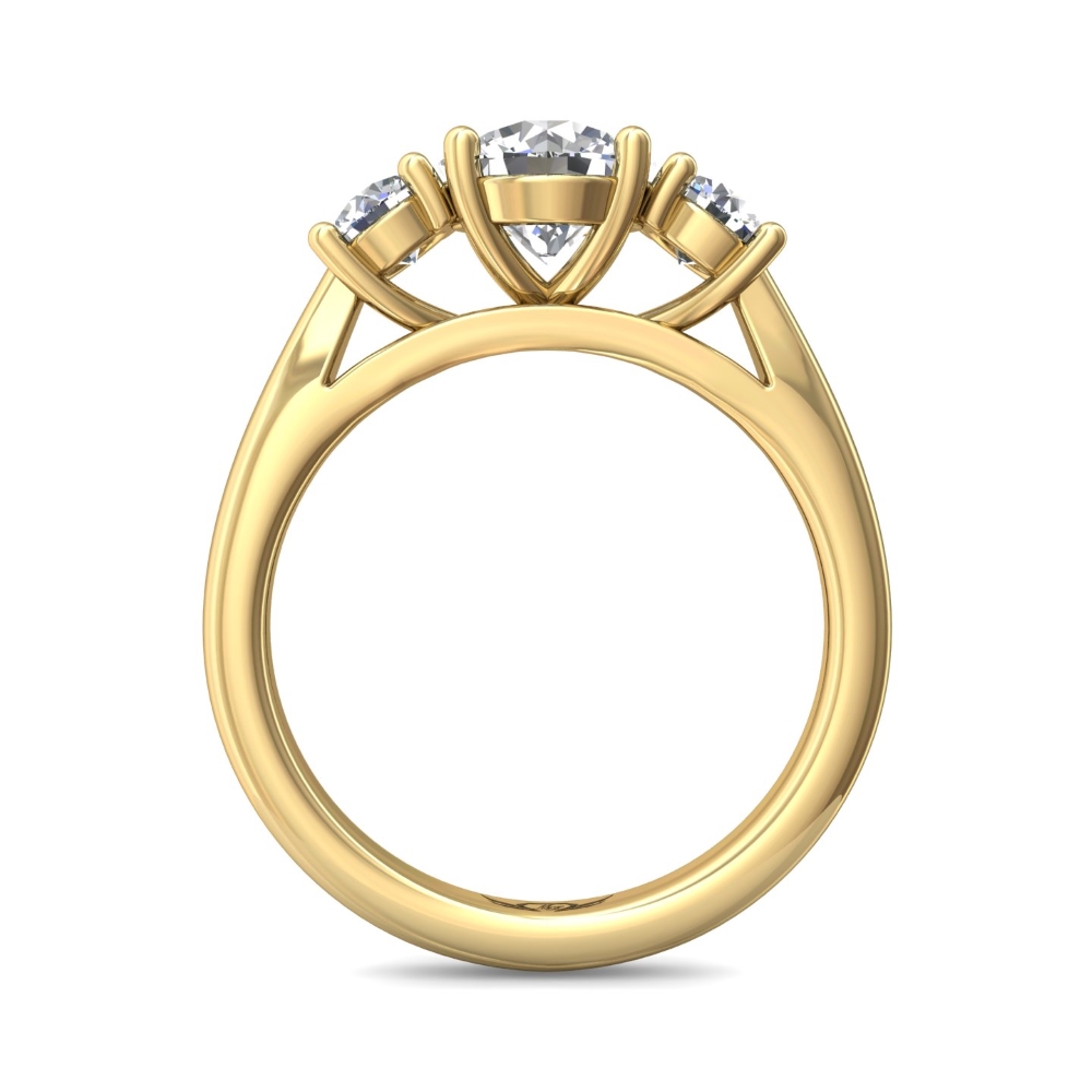 14K Yellow Gold Round Diamond Engagement Ring