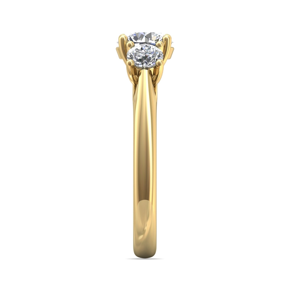 14K Yellow Gold Round Diamond Engagement Ring