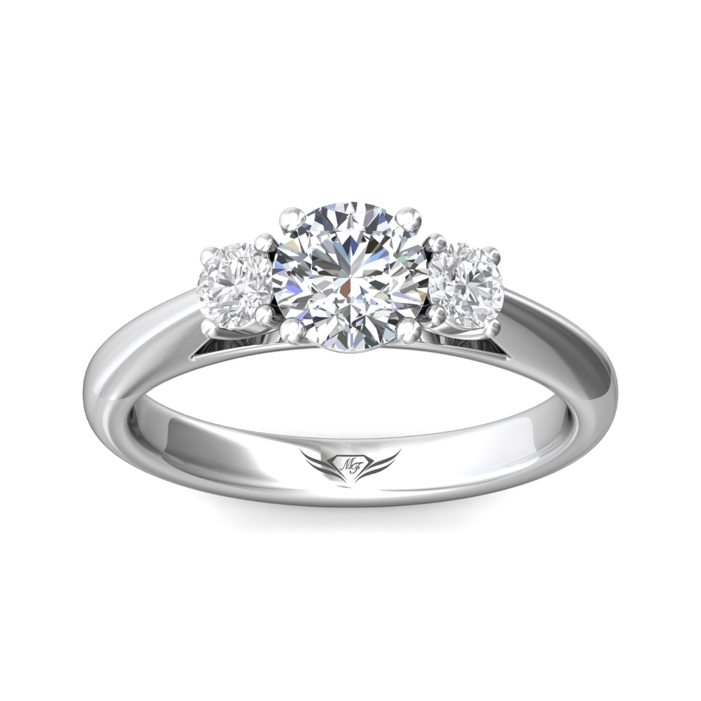 18K White Gold Round Diamond Engagement Ring
