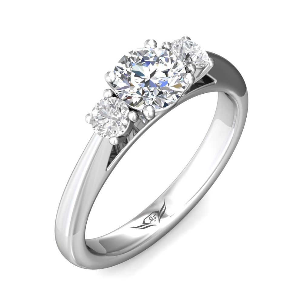 18K White Gold Round Diamond Engagement Ring