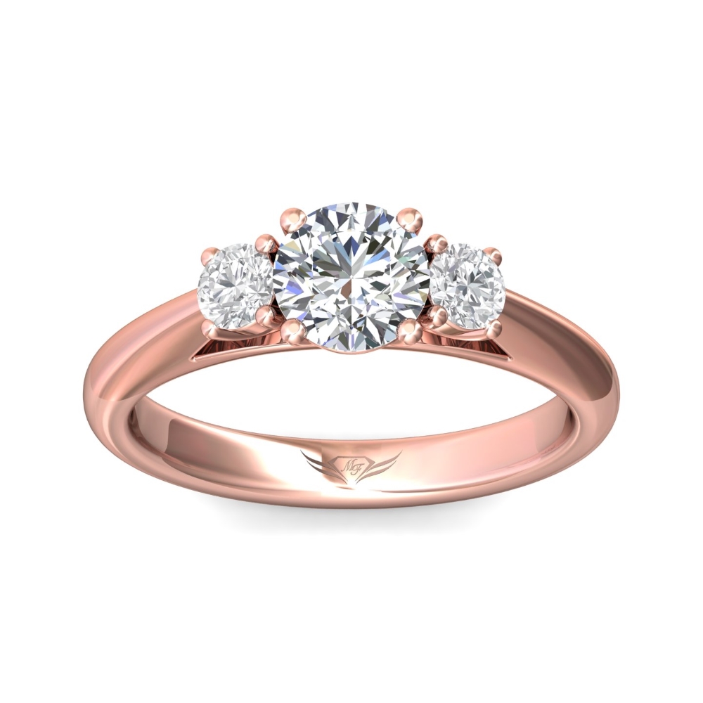 14K Rose Gold Round Diamond Engagement Ring