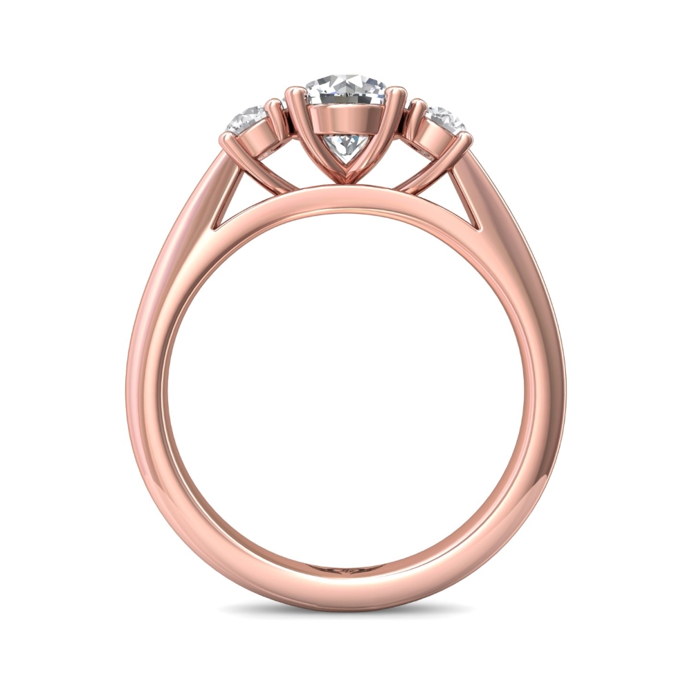 14K Rose Gold Round Diamond Engagement Ring