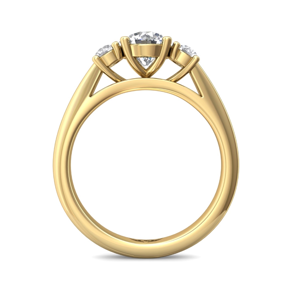 14K Yellow Gold Round Diamond Engagement Ring