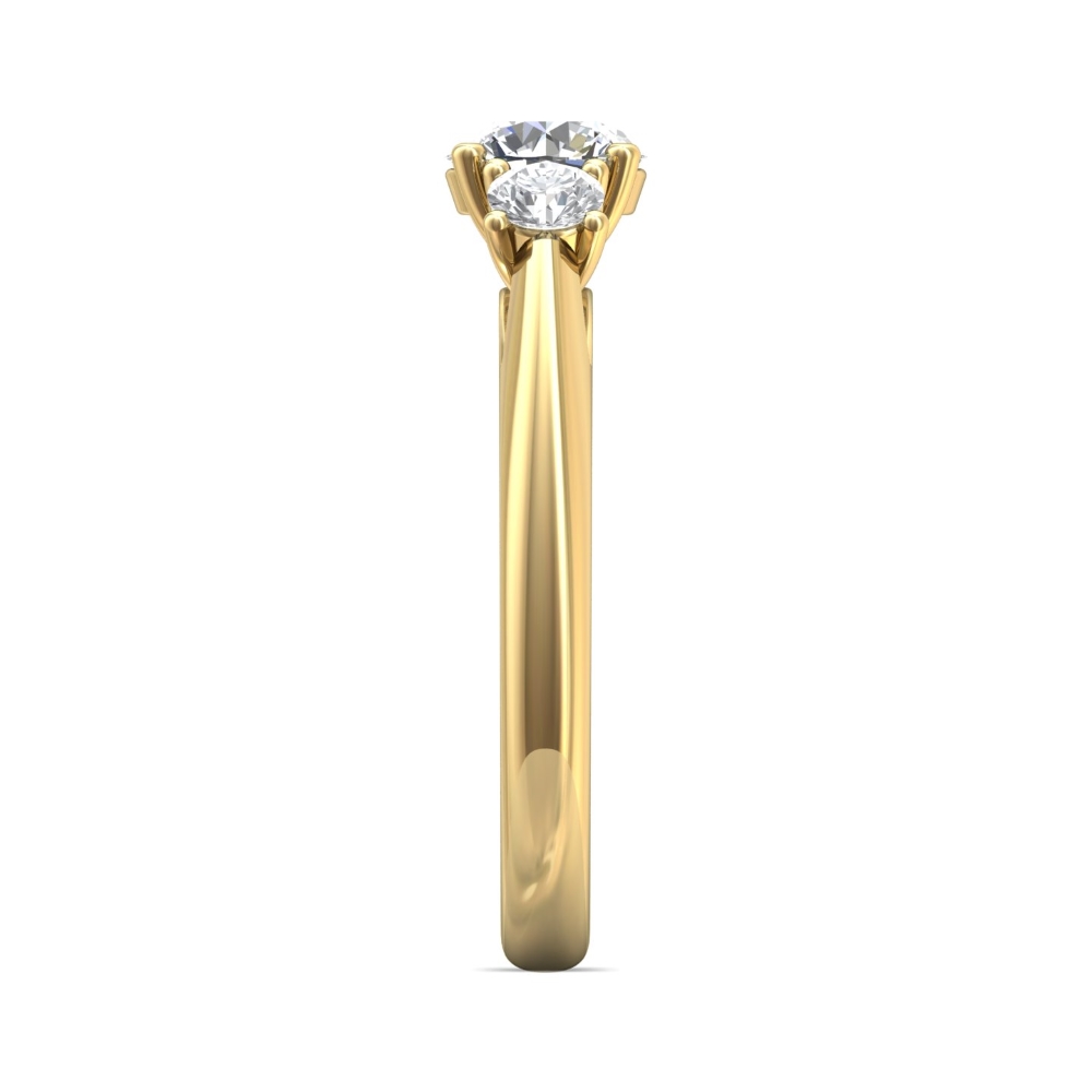 14K Yellow Gold Round Diamond Engagement Ring