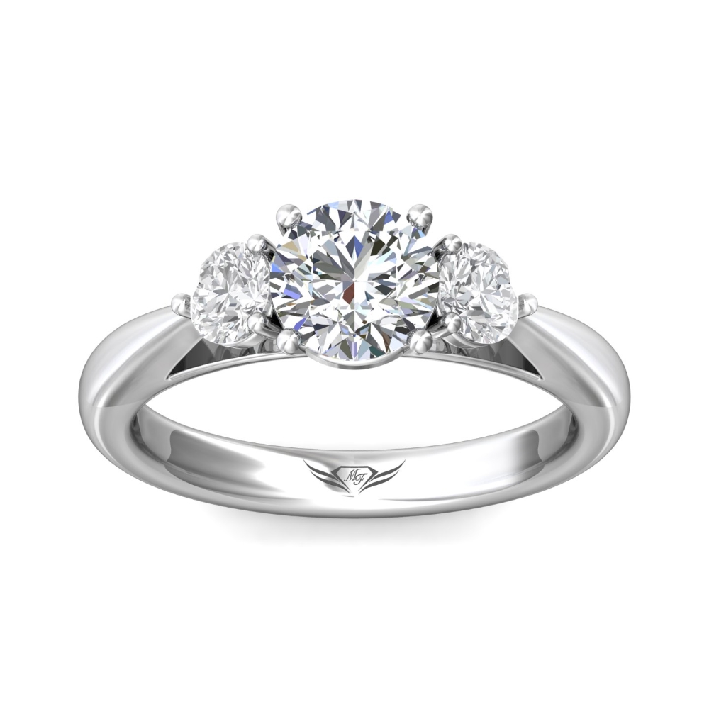 14K White Gold Round Diamond Engagement Ring