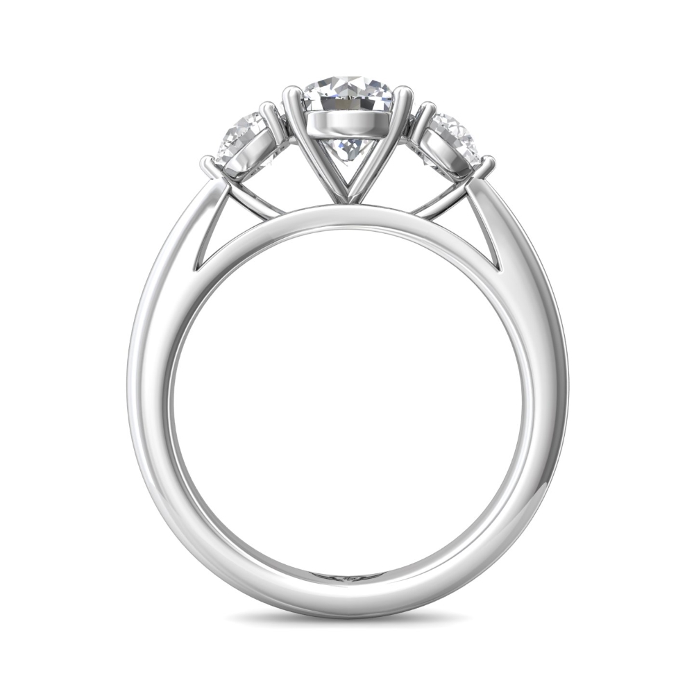 14K White Gold Round Diamond Engagement Ring