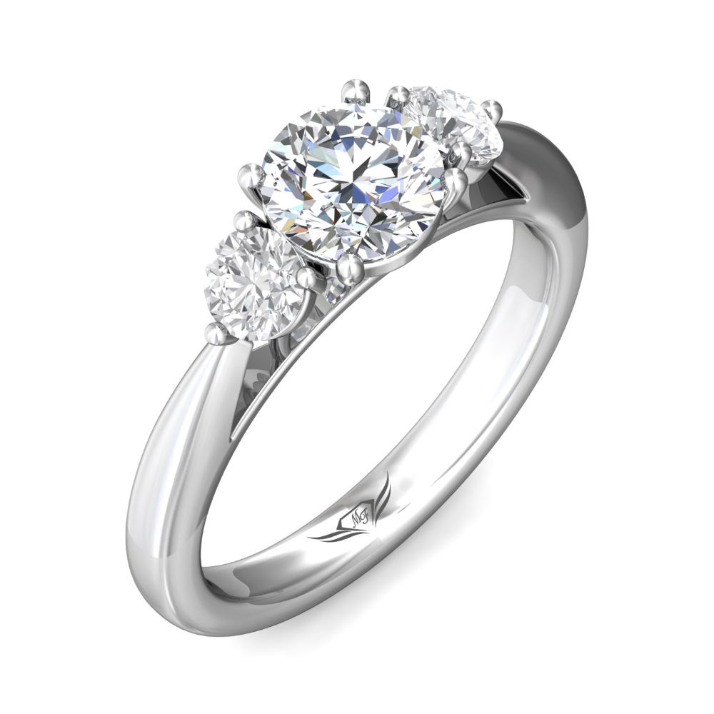 14K White Gold Round Diamond Engagement Ring