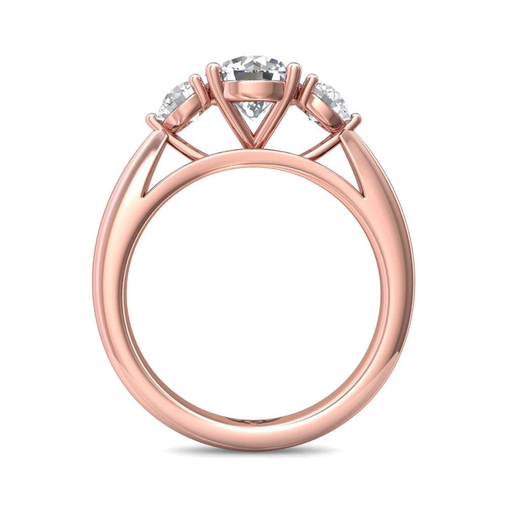 14K Rose Gold Round Diamond Engagement Ring