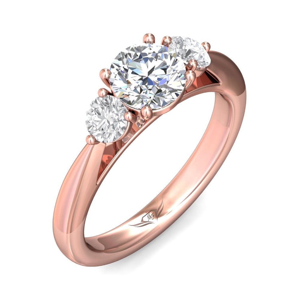 14K Rose Gold Round Diamond Engagement Ring