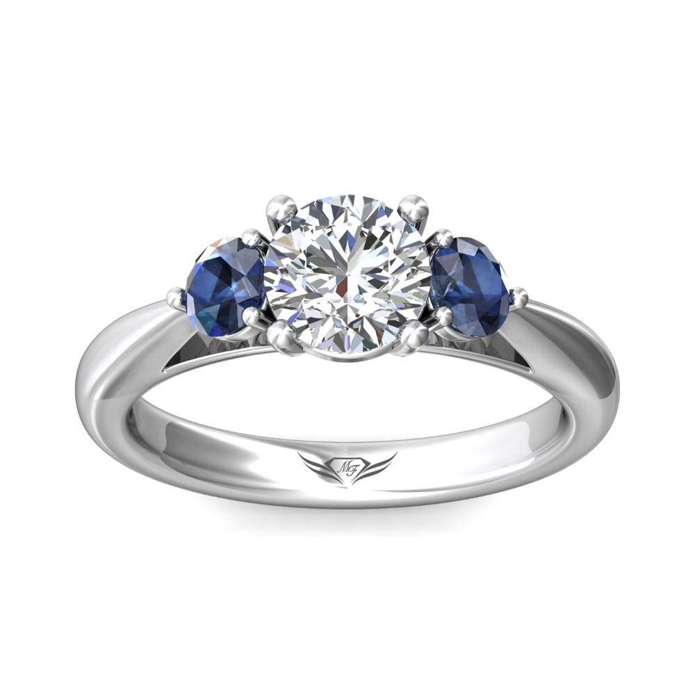 18K White Gold Round Diamond Engagement Ring
