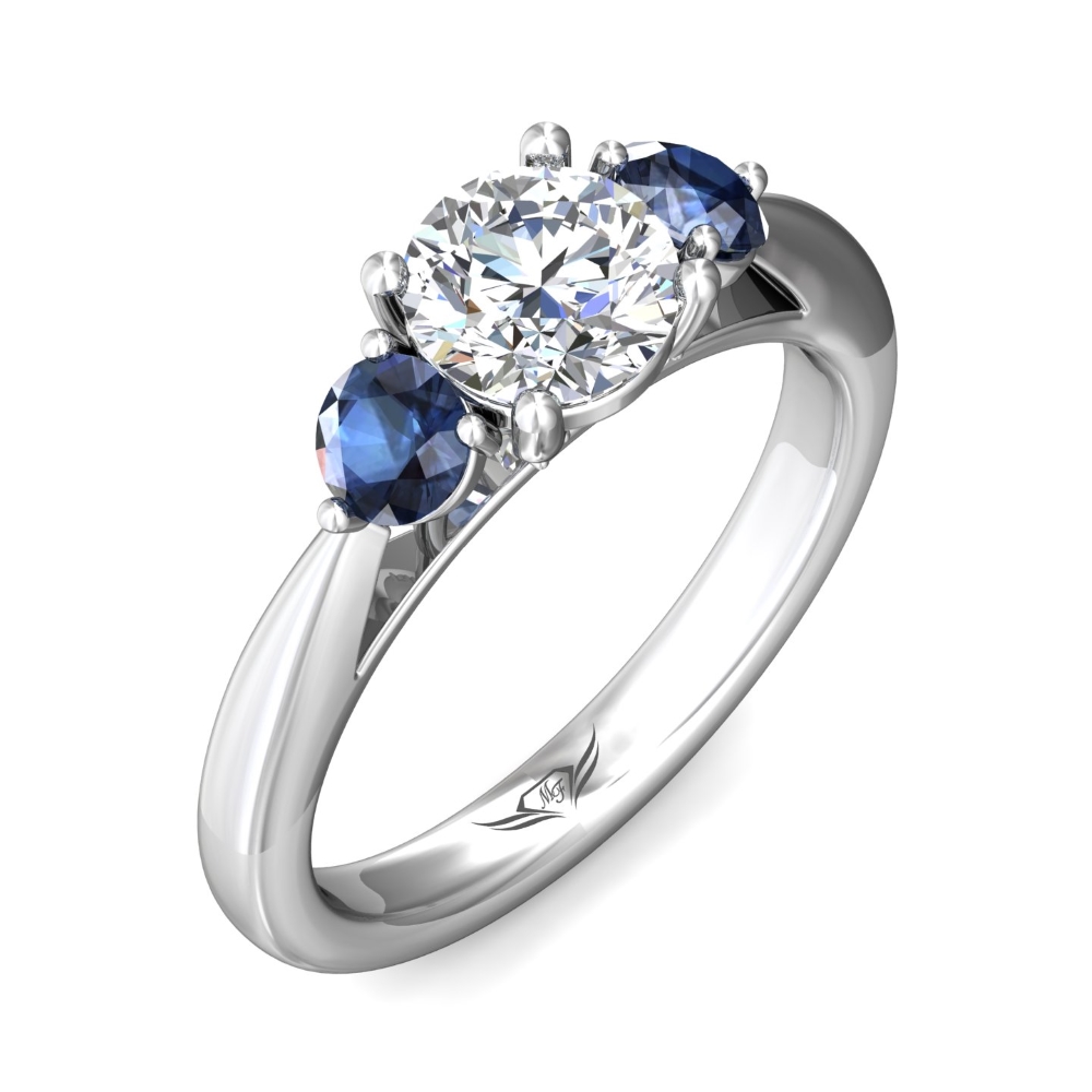18K White Gold Round Diamond Engagement Ring