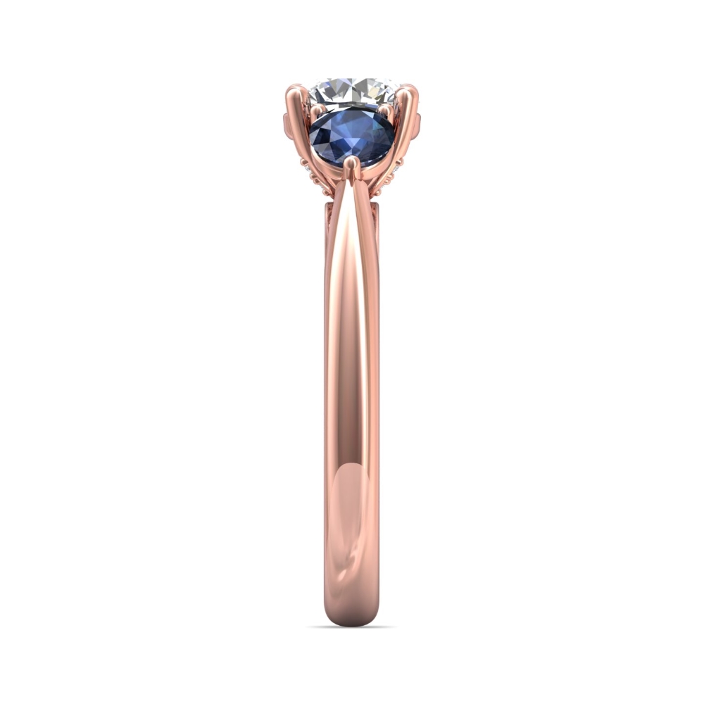 14K Rose Gold Round Diamond Engagement Ring