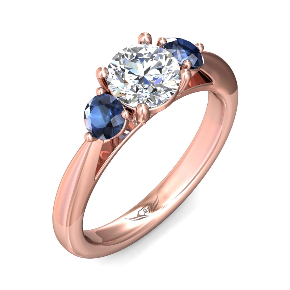 14K Rose Gold Round Diamond Engagement Ring