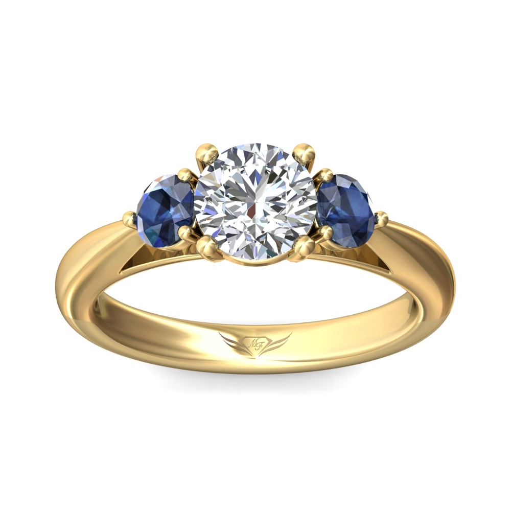 14K Yellow Gold Round Diamond Engagement Ring