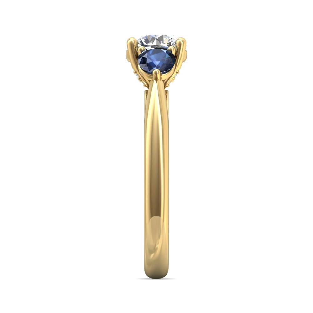 14K Yellow Gold Round Diamond Engagement Ring