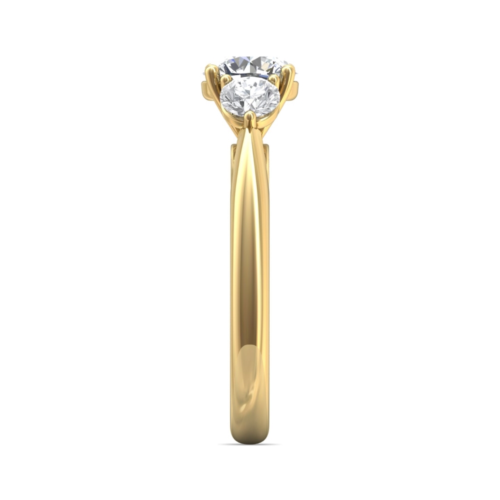 18K Yellow Gold Round Diamond Engagement Ring