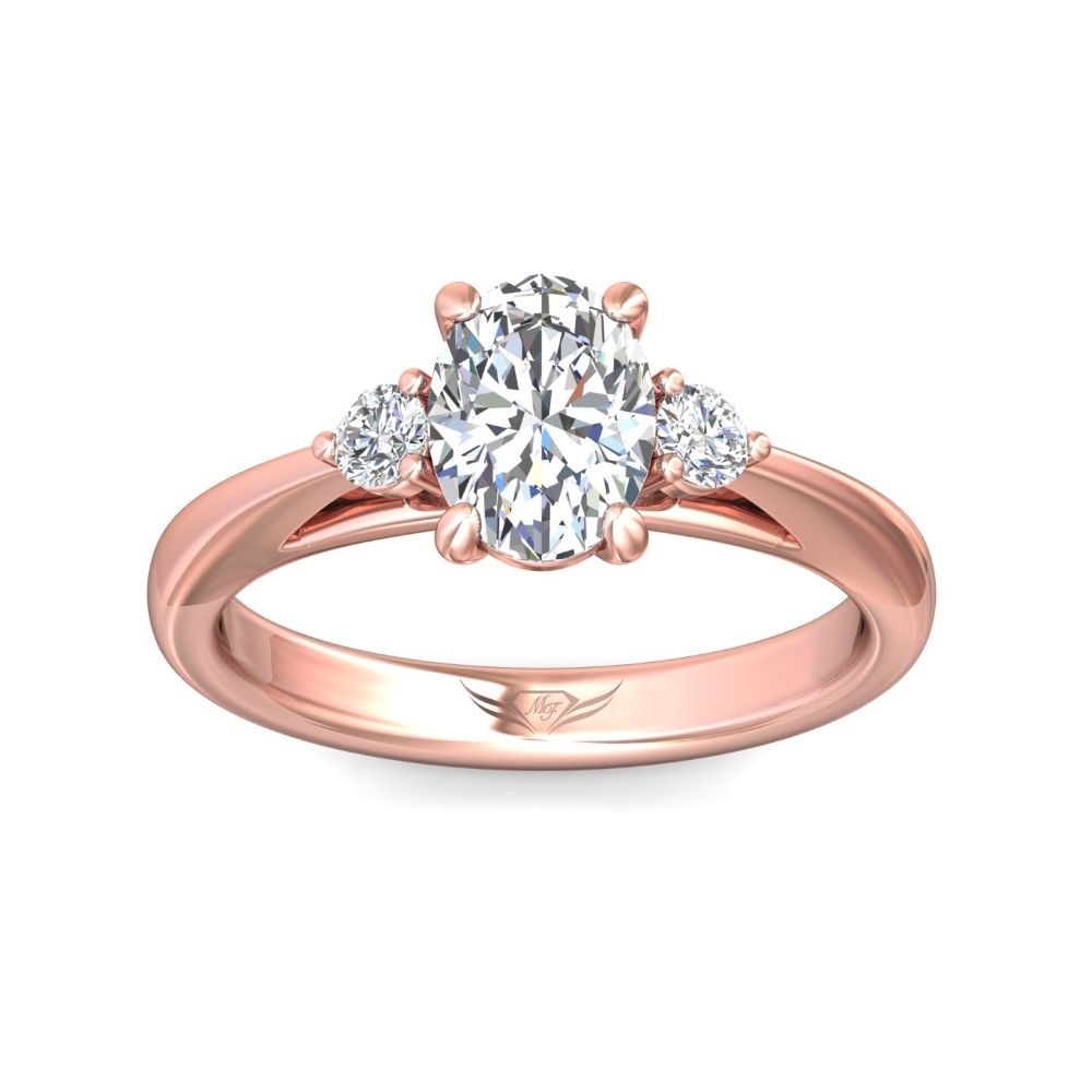 14K Rose Gold Oval Diamond Engagement Ring