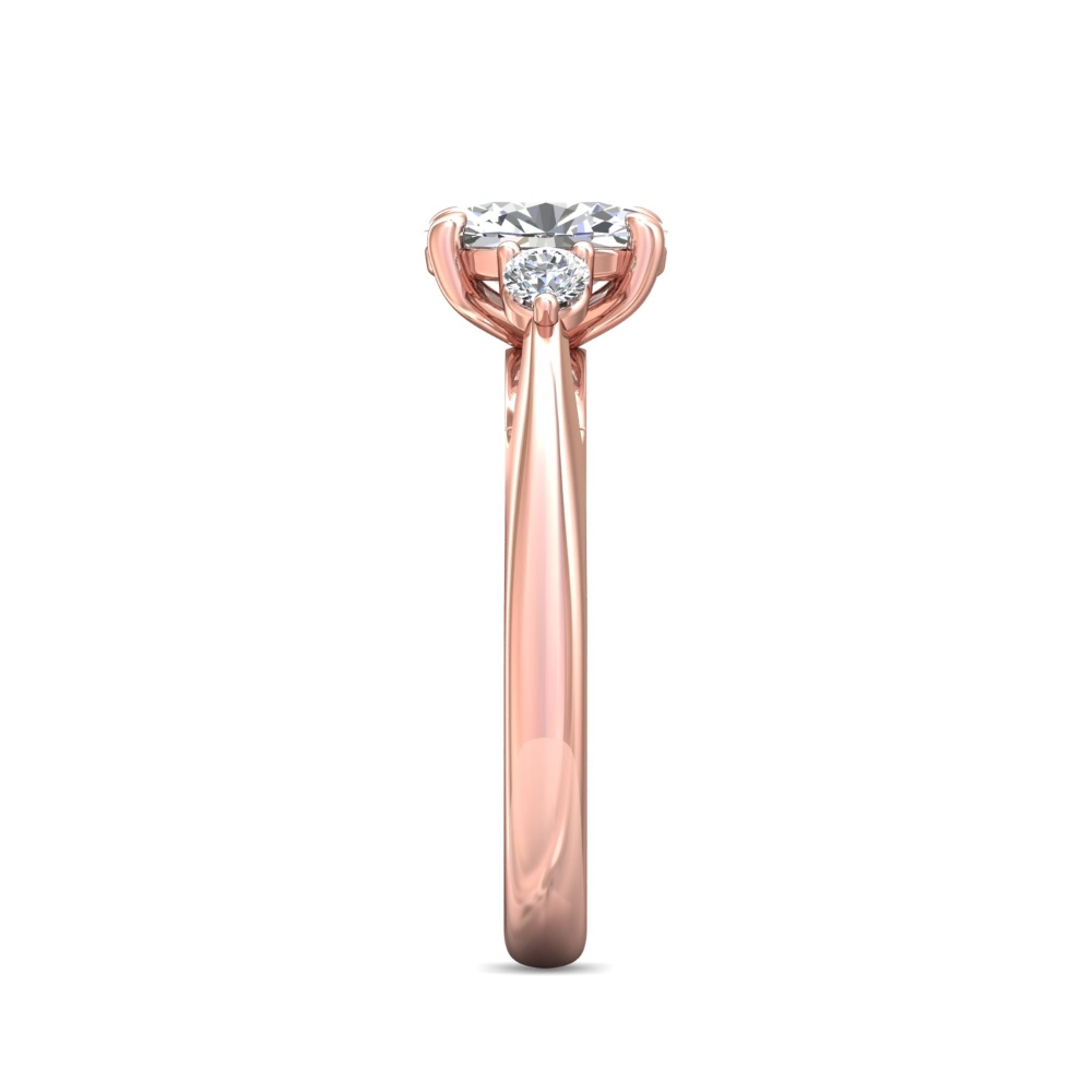 14K Rose Gold Oval Diamond Engagement Ring