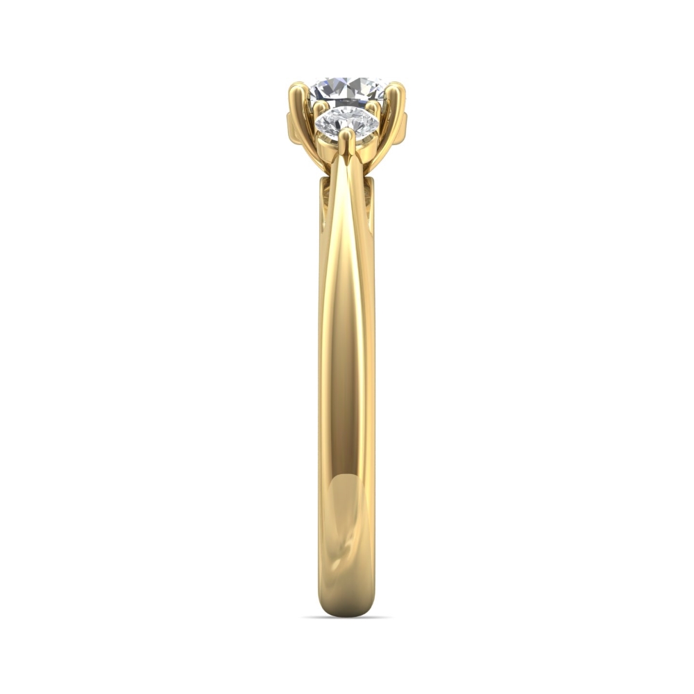 18K Yellow Gold Round Diamond Engagement Ring