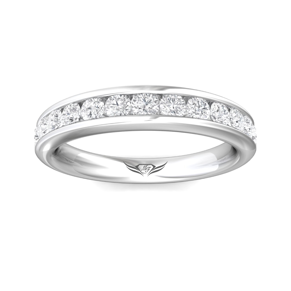18K White Gold Wedding Band