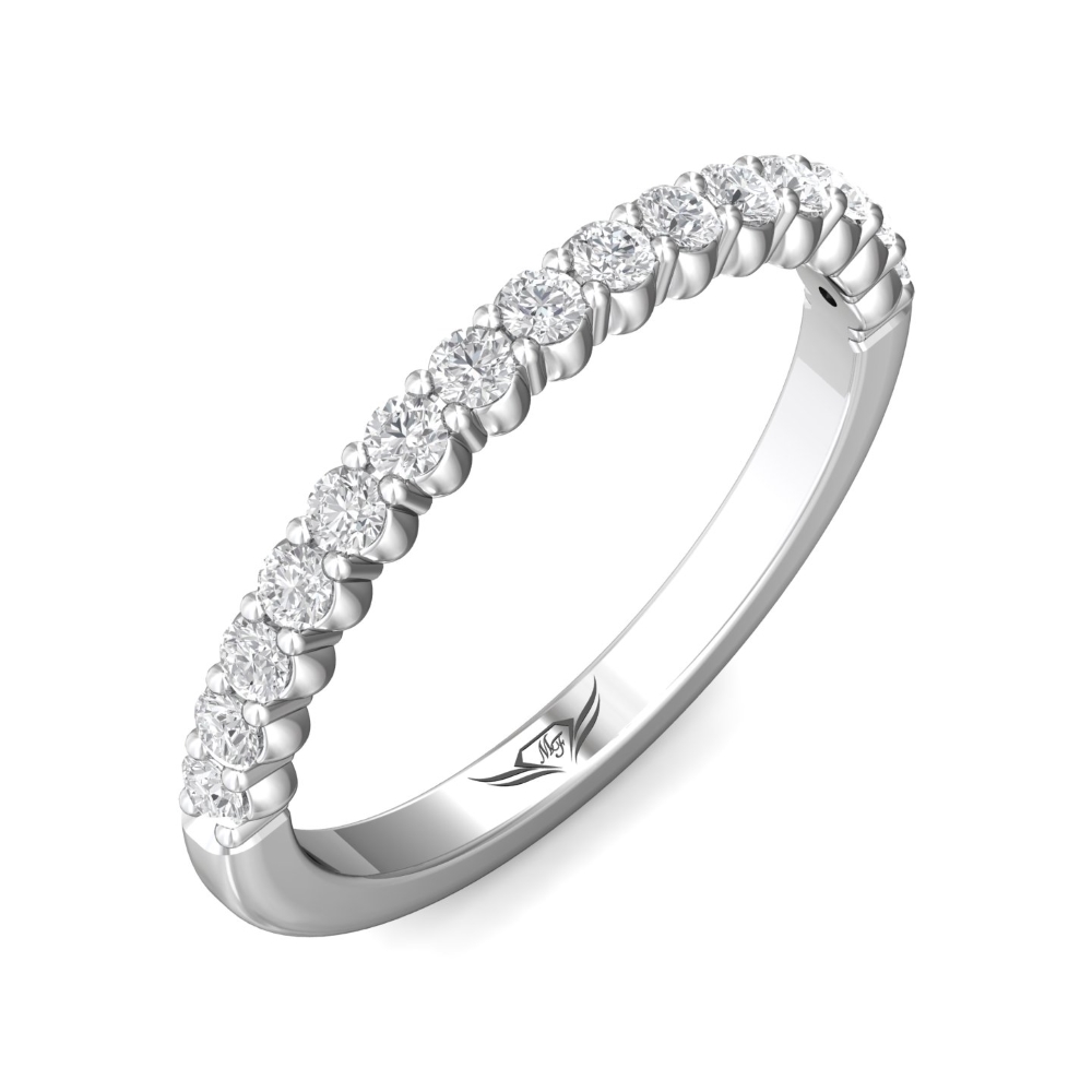 18K White Gold Wedding Band