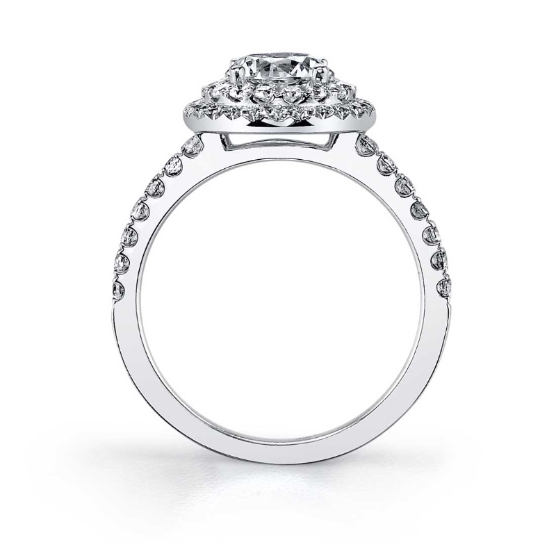 Emerald Cut Double Halo Engagement Ring - Claudia