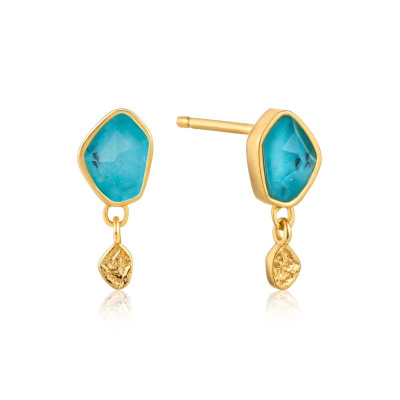 Turquoise Drop Stud Earrings