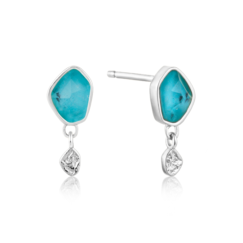 Turquoise Drop Stud Earrings
