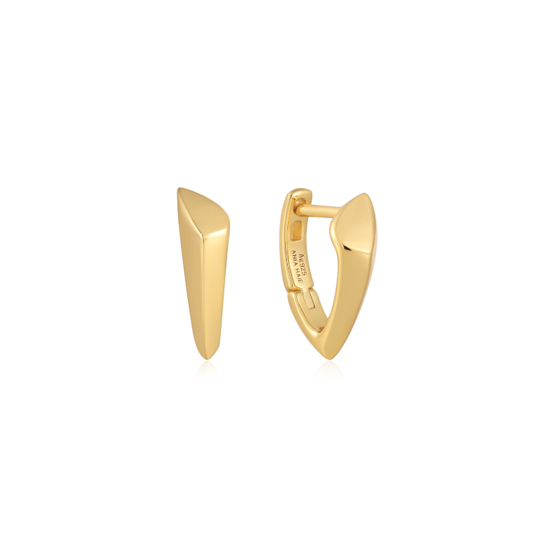 ANIA HAIE 14K GOLD PLATED ON STERLING SILVER ARROW HUGGIE HOOP EARRINGS