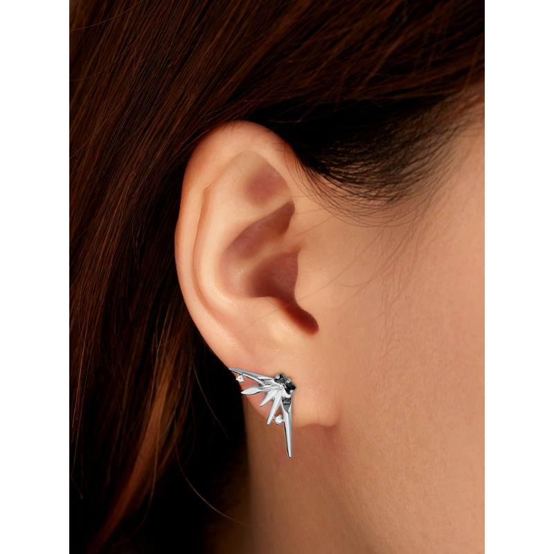 Silver Statement Spike Stud Earrings
